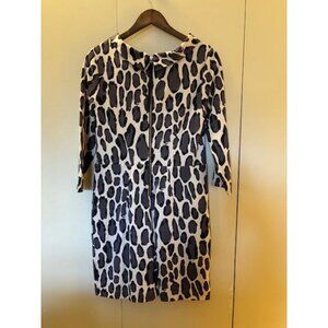 Boden Womens Leopard Print Dress With 3/4 Sleeves & Back Zip Closure US Size 10